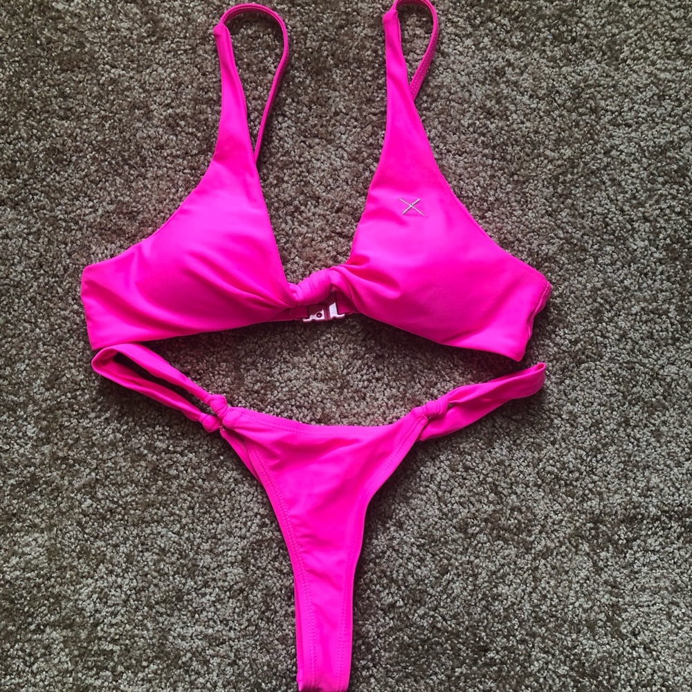 BoutineLA Hot Pink Twist Suit